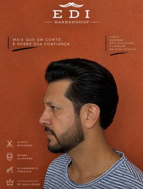 Corte masculino e barba alinhada — portfólio EDI